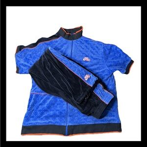 Vintage Nike Air Y2K Velour Warm Up 2 Piece Track Suit Rap Hip Hop Mens XL